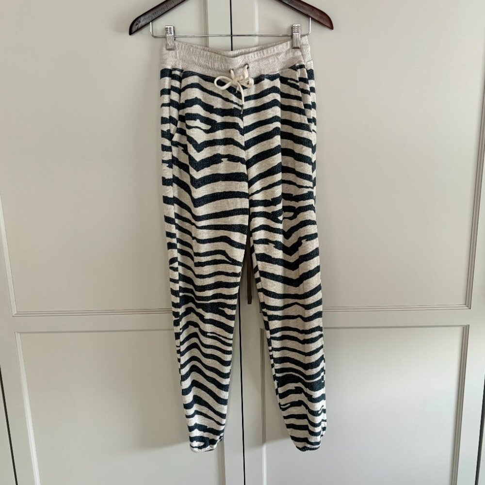 Joggers, Blue and white zebra striped,  XS but roomy